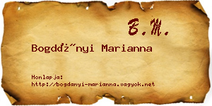 Bogdányi Marianna névjegykártya